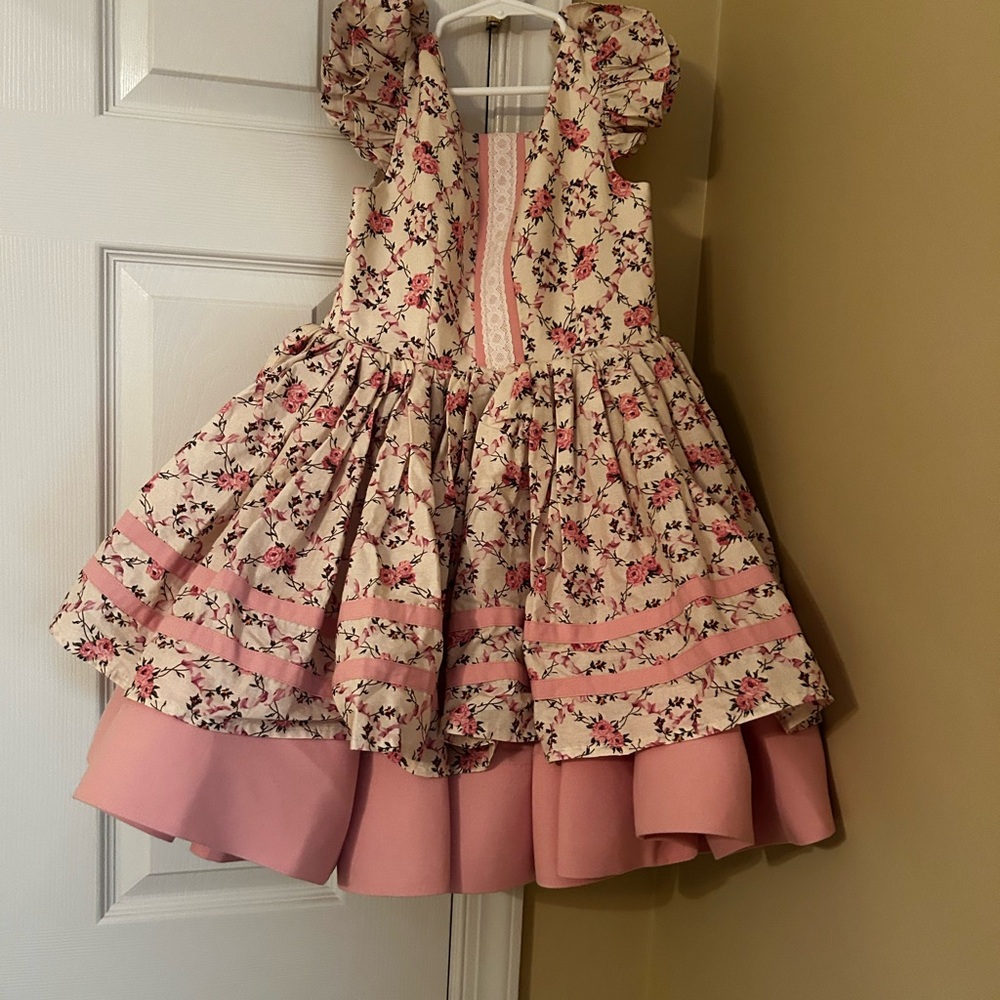 Floral Pink Dress with Puff Sleeves